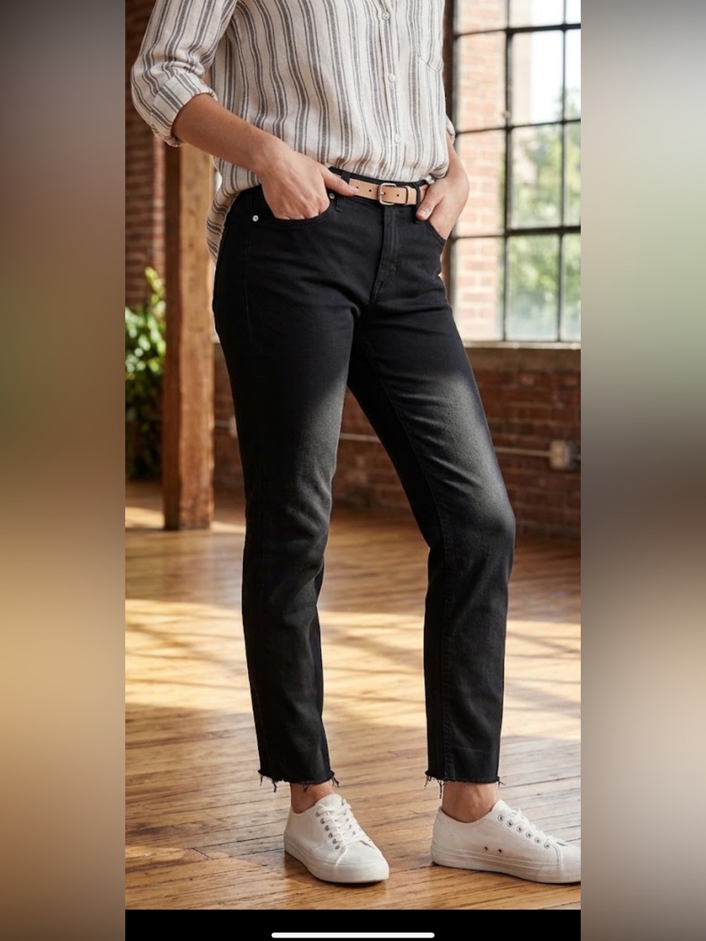 rag & bone DRE CAPRI Black Cropped Slim Jeans EUC